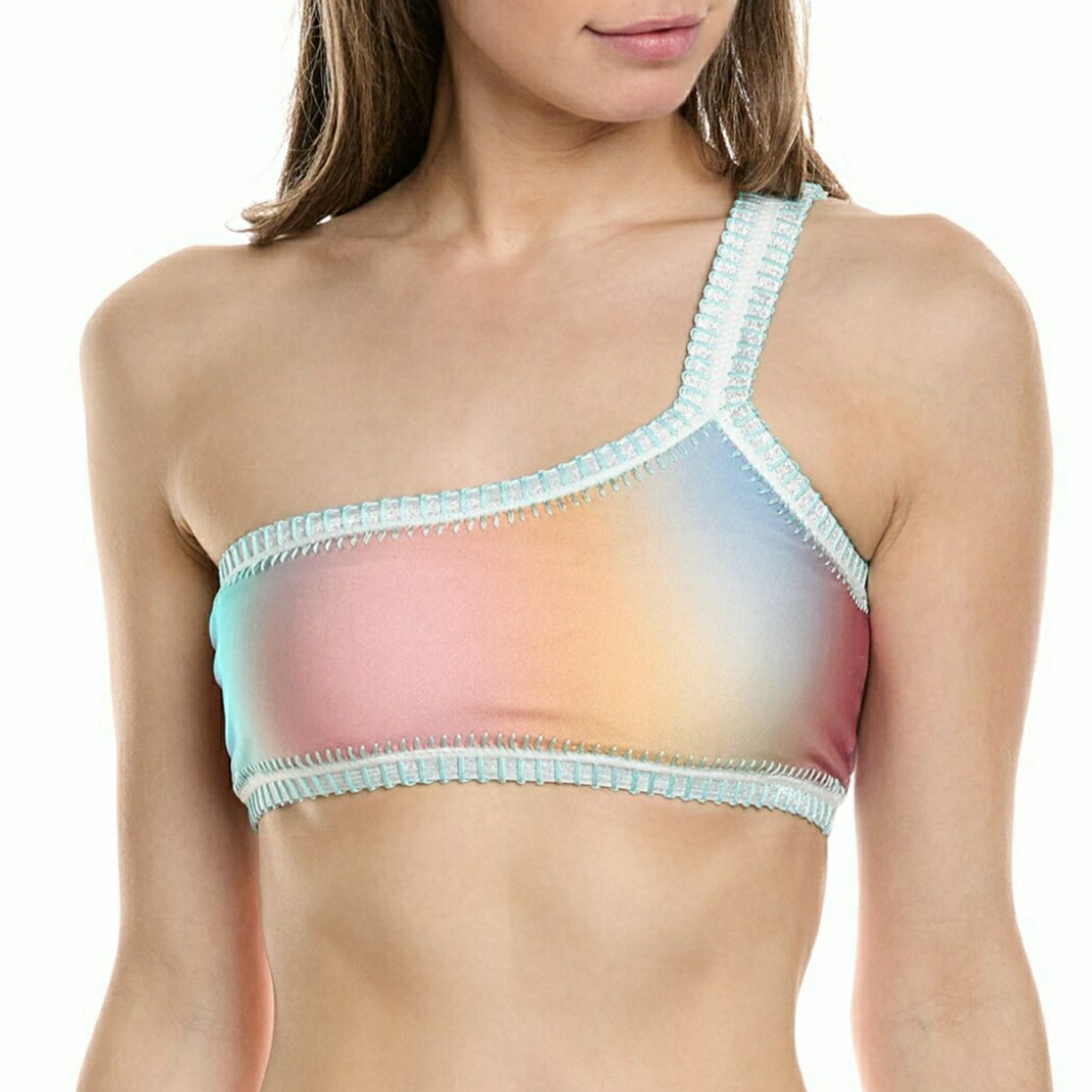 Stylish One-Shoulder Ombre Bikini Top